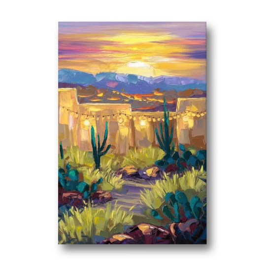 Santa Fe Sunlit Horizon - Canvas Wall Art - Front