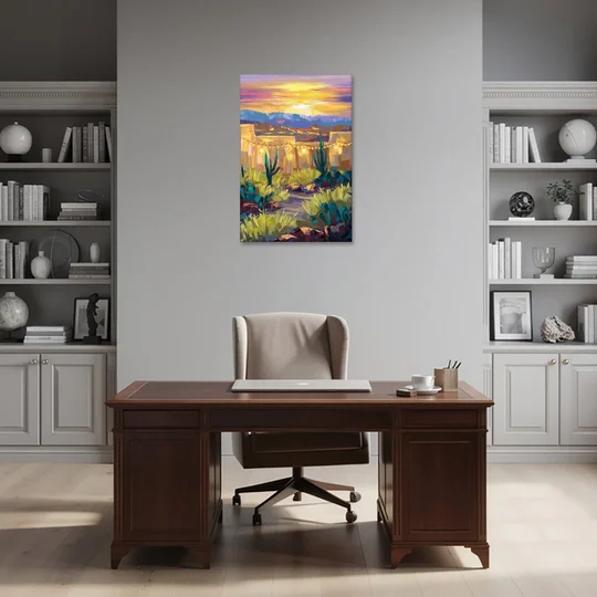 Santa Fe Sunlit Horizon - Canvas Wall Art - Office - 24x36