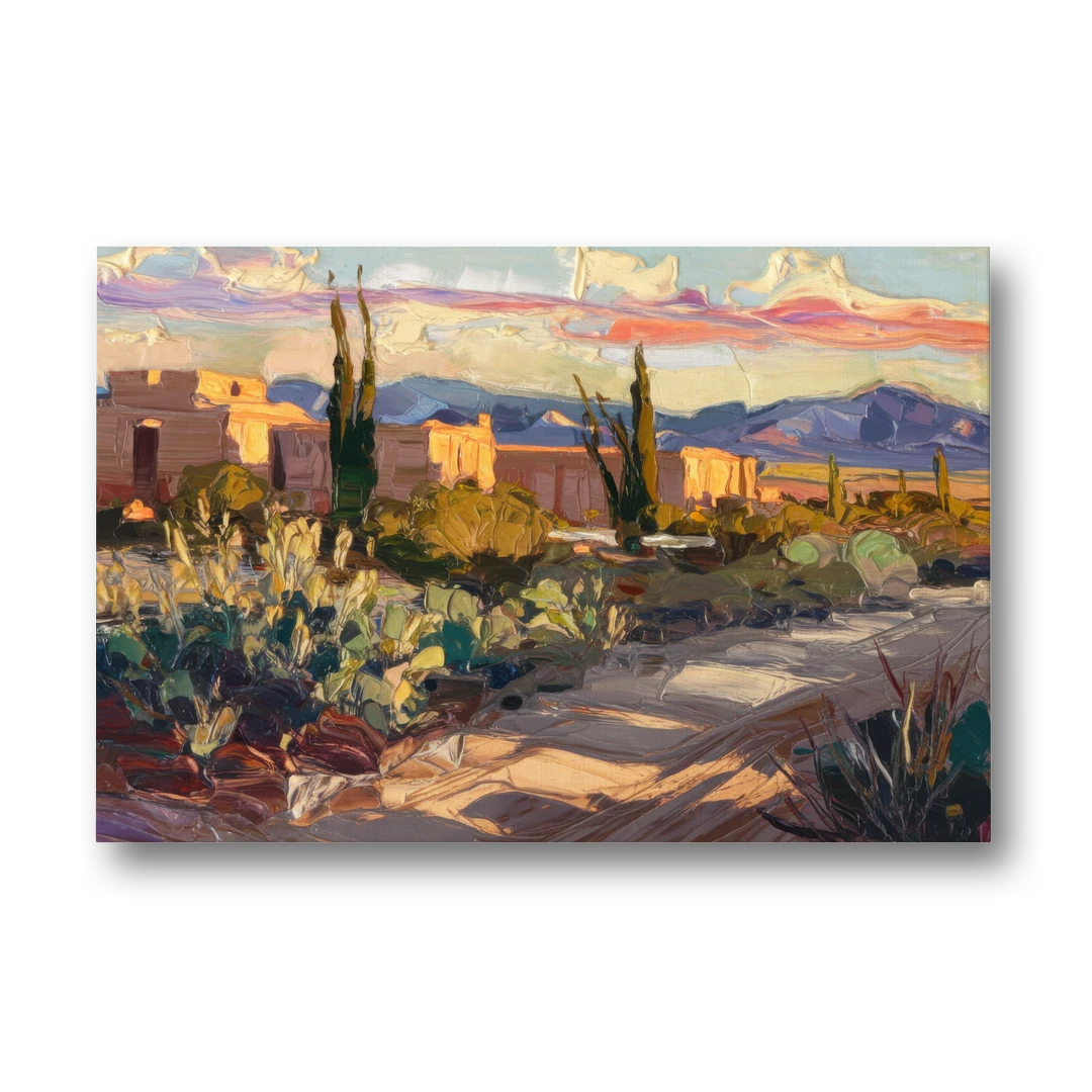 Santa Fe Sunset Landscape - Canvas Wall Art - Front
