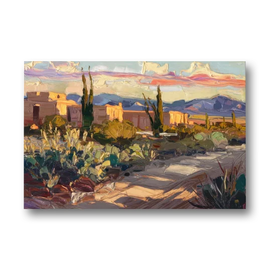 Santa Fe Sunset Landscape - Canvas Wall Art - Front