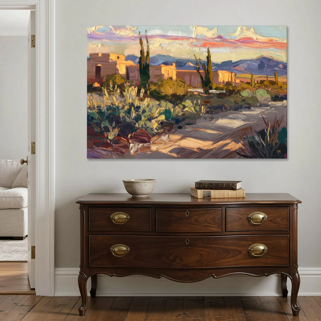 Santa Fe Sunset Landscape - Canvas Wall Art - Coffee Table - 60x40