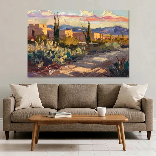 Santa Fe Sunset Landscape - Canvas Wall Art - Sofa - 60x40