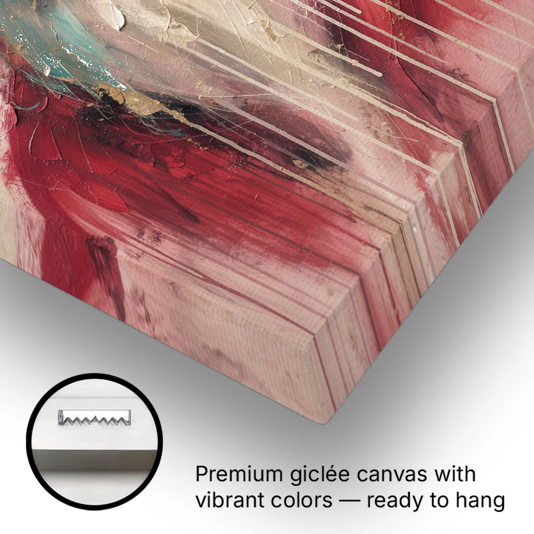 Abstract Christmas Santa in Gold Drips - Canvas Wall Art - Gallery Wrap Corner