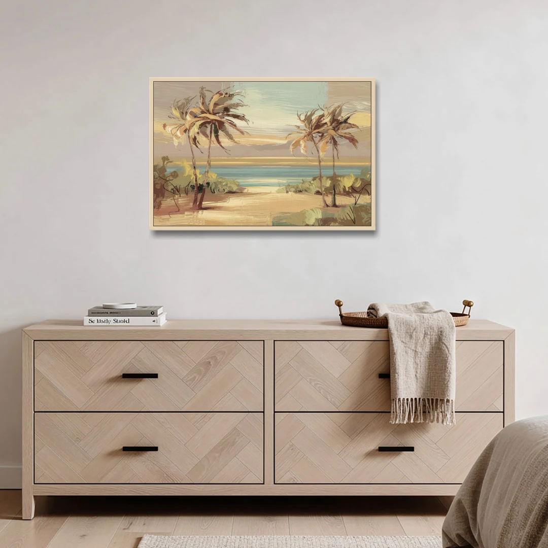 Savannah Coastal Beauty - Oak Framed Canvas Wall Art - Coffee Table - 36x24