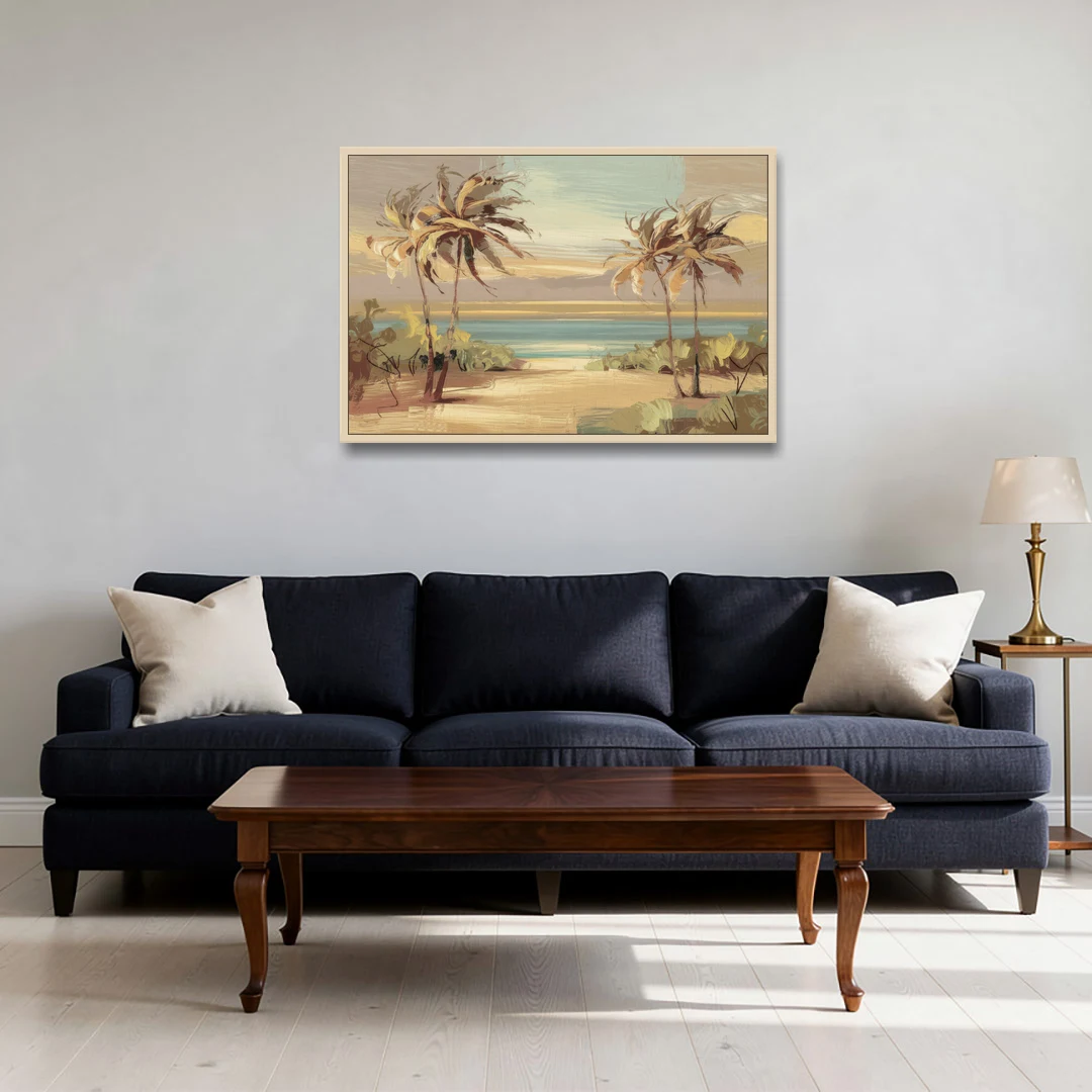 Savannah Coastal Beauty - Oak Framed Canvas Wall Art - Sofa - 36x24