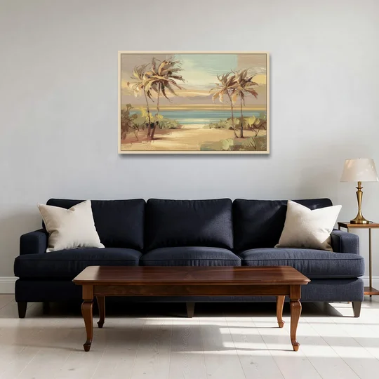 Savannah Coastal Beauty - Oak Framed Canvas Wall Art - Sofa - 36x24