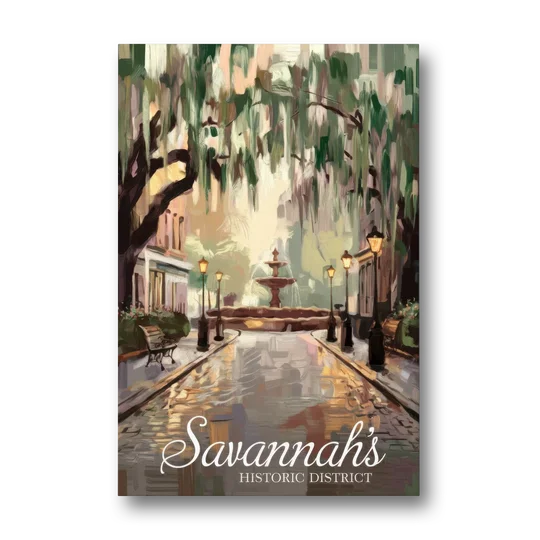 Savannah Historic District Charm - Canvas Wall Art - Front
