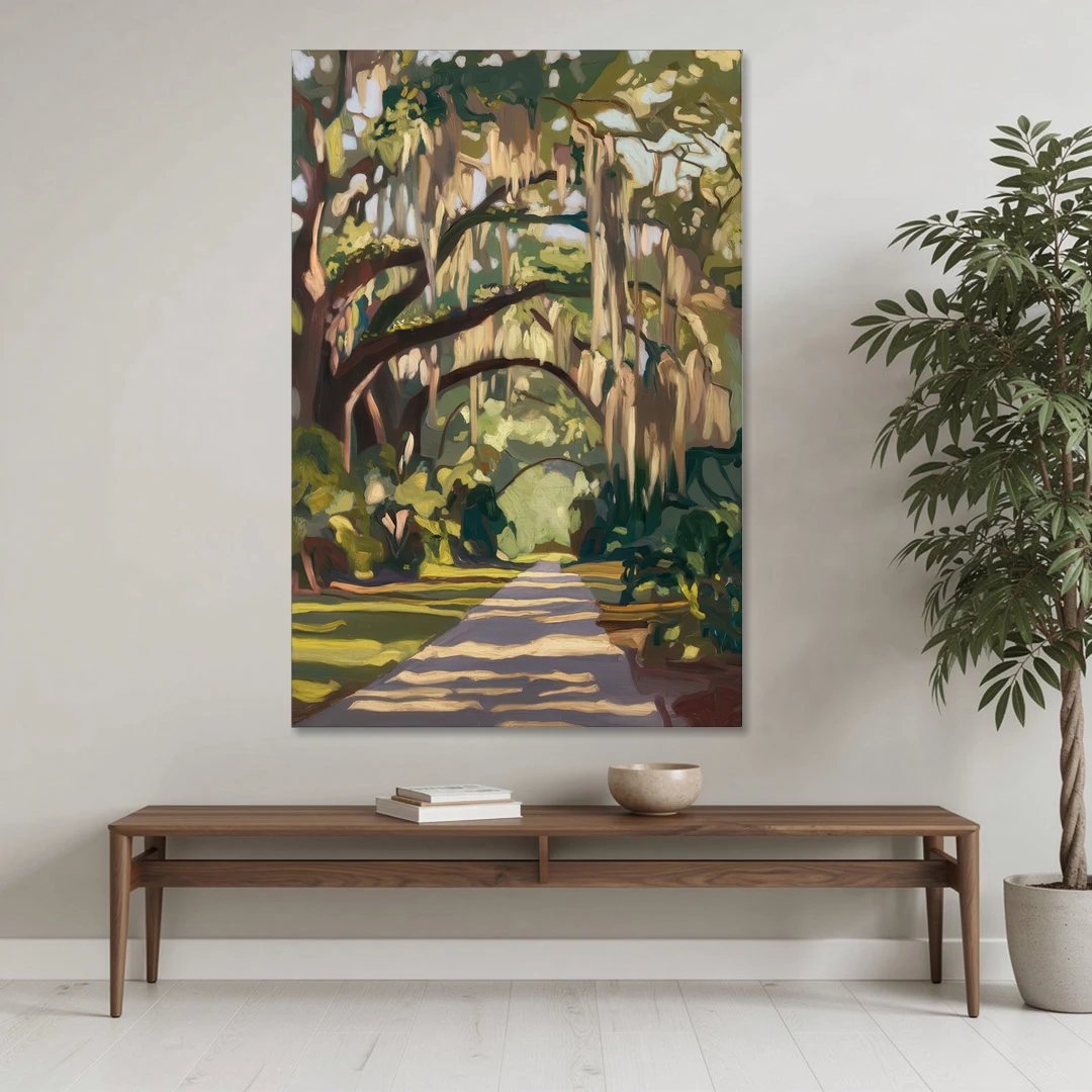 Savannah Oak Trees and Moss - Canvas Wall Art - Coffee Table - 40x60