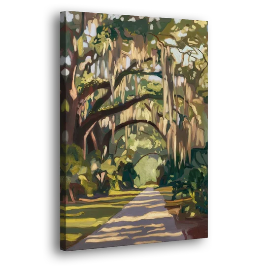 Savannah Oak Trees and Moss - Canvas Wall Art - Side