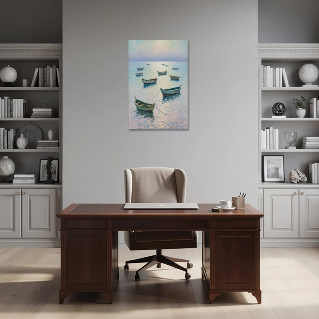 Sayulita Fishing Boats - Canvas Wall Art - Office - 24x36