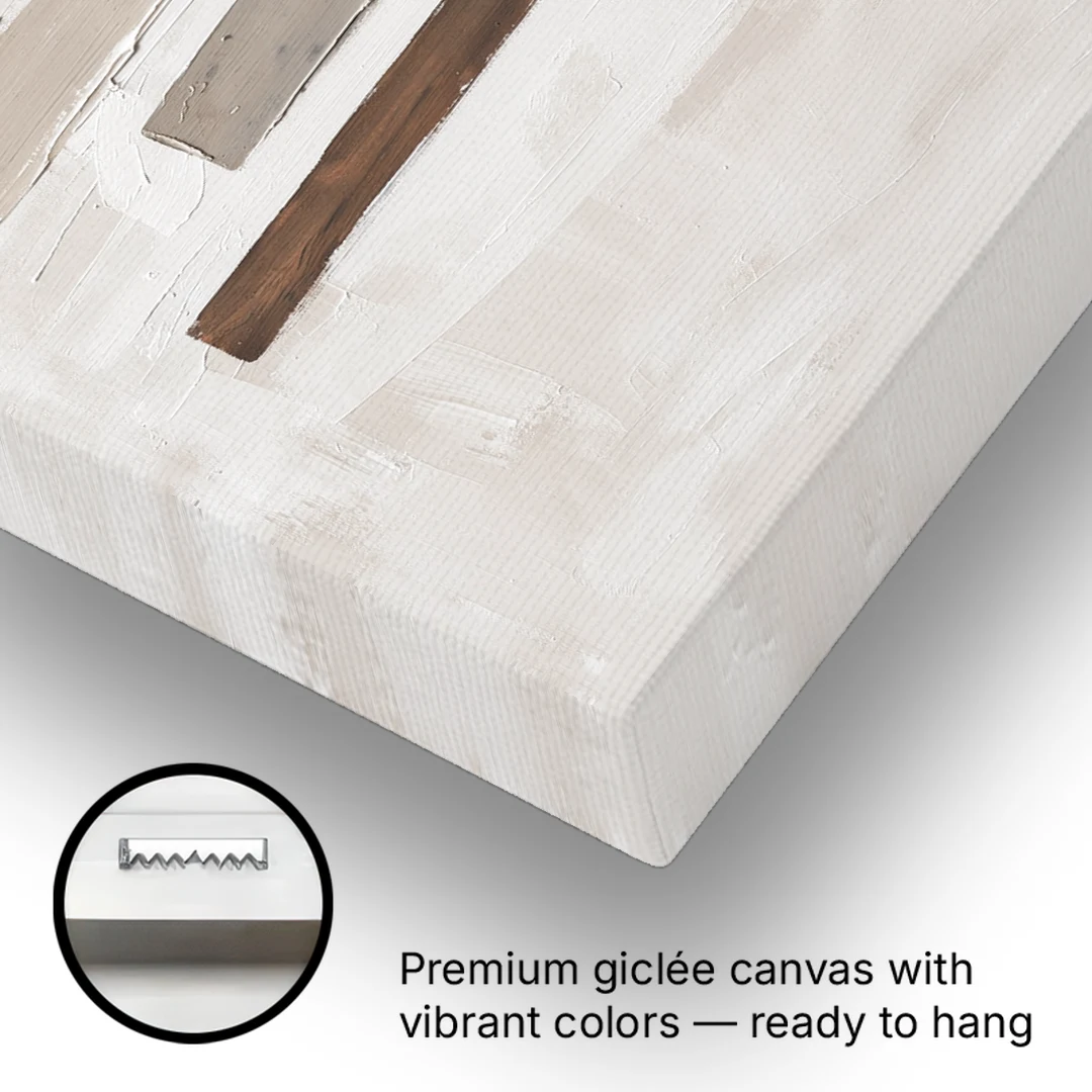 Scandinavian Abstract Art of Birch, Ash and Walnut Bars - Canvas Wall Art - Gallery Wrap Corner