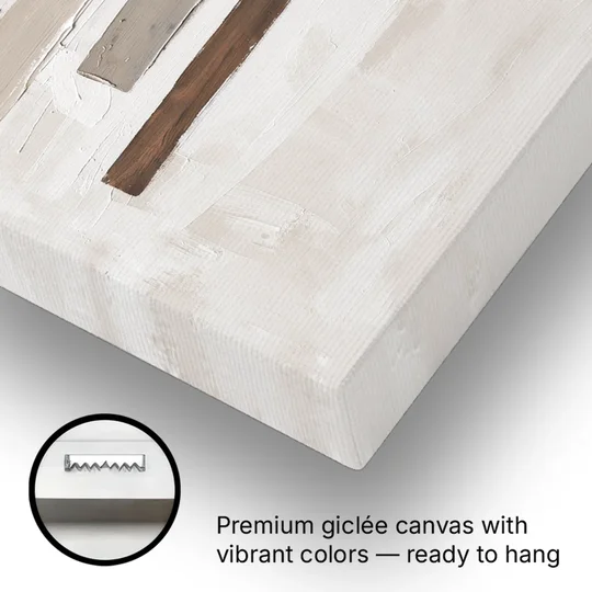 Scandinavian Abstract Art of Birch, Ash and Walnut Bars - Canvas Wall Art - Gallery Wrap Corner