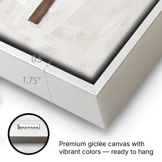 Scandinavian Abstract Art of Birch, Ash and Walnut Bars - White Framed Canvas Wall Art - Gallery Wrap Corner