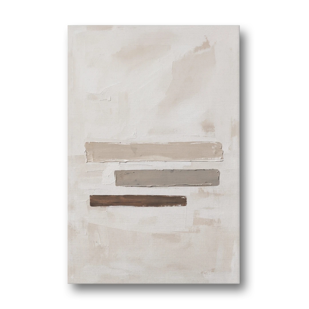 Scandinavian Abstract Art of Birch, Ash and Walnut Bars - Canvas Wall Art - Front