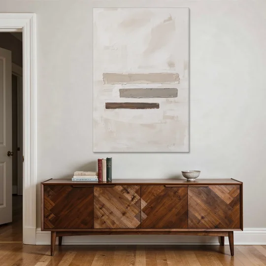 Scandinavian Abstract Art of Birch, Ash and Walnut Bars - Canvas Wall Art - Coffee Table - 40x60