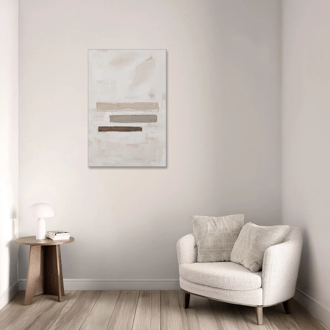Scandinavian Abstract Art of Birch, Ash and Walnut Bars - Canvas Wall Art - Sofa - 24x36