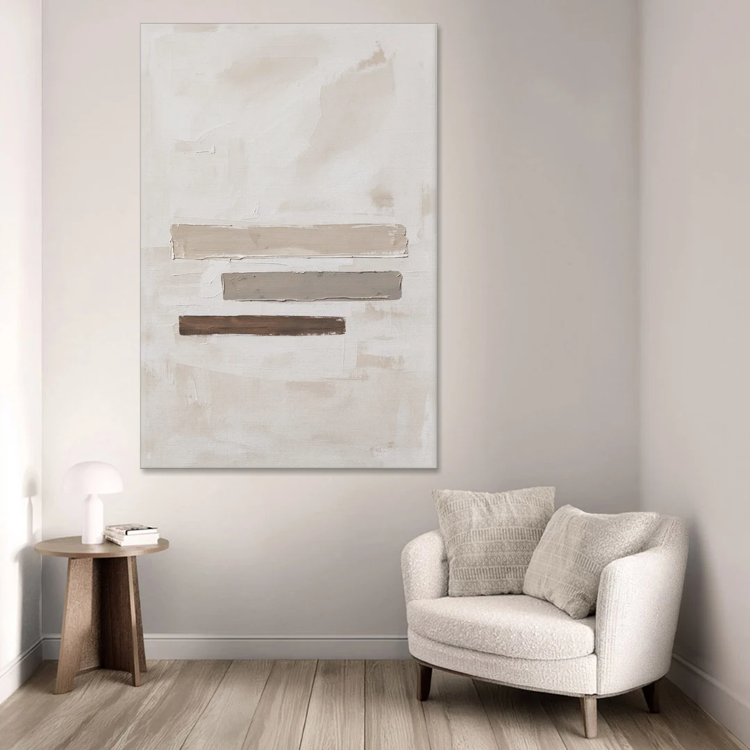 Scandinavian Abstract Art of Birch, Ash and Walnut Bars - Canvas Wall Art - Sofa - 40x60