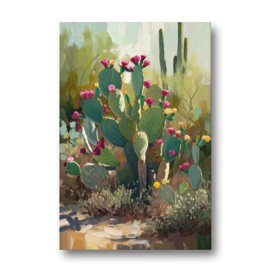 Scottsdale Cactus Bloom - Canvas Wall Art - Front