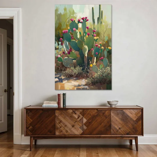 Scottsdale Cactus Bloom - Canvas Wall Art - Coffee Table - 40x60