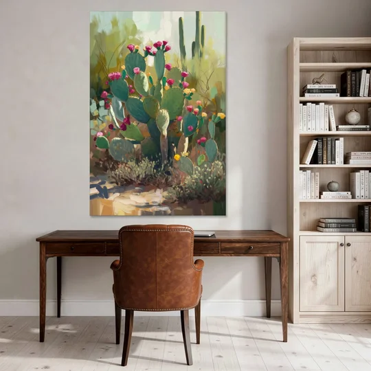 Scottsdale Cactus Bloom - Canvas Wall Art - Office - 40x60