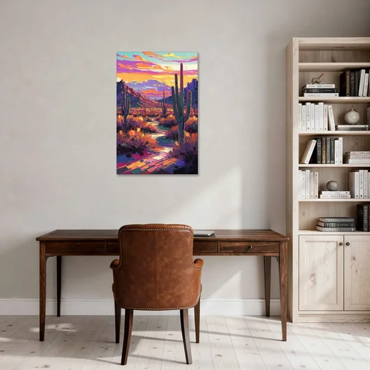Scottsdale Desert Sunset - Canvas Wall Art - Office - 24x36