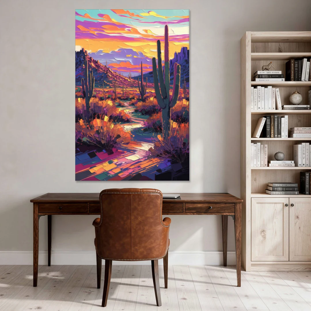 Scottsdale Desert Sunset - Canvas Wall Art - Office - 40x60