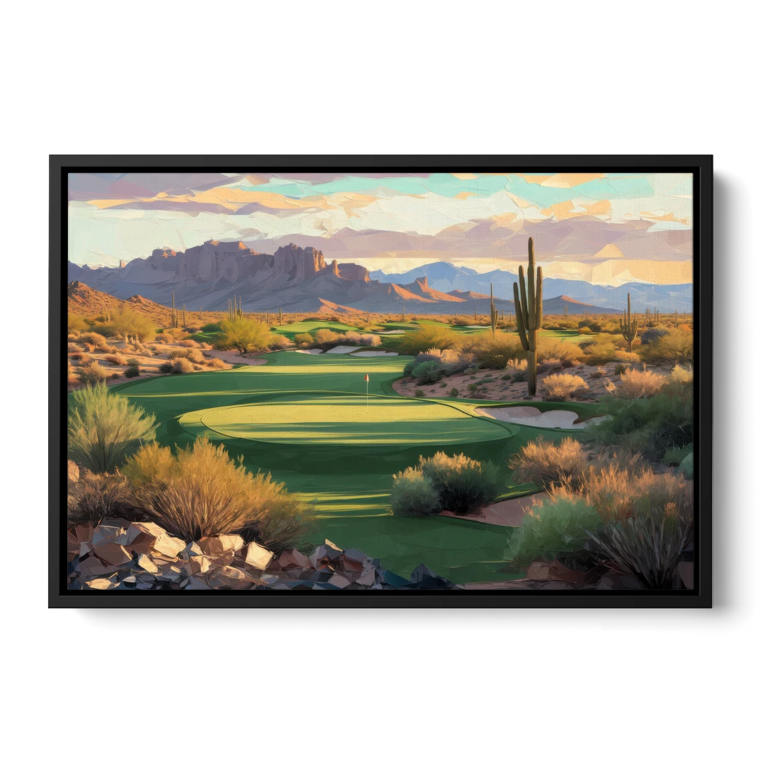 Scottsdale Golf Paradise - Black Framed Canvas Wall Art - Front