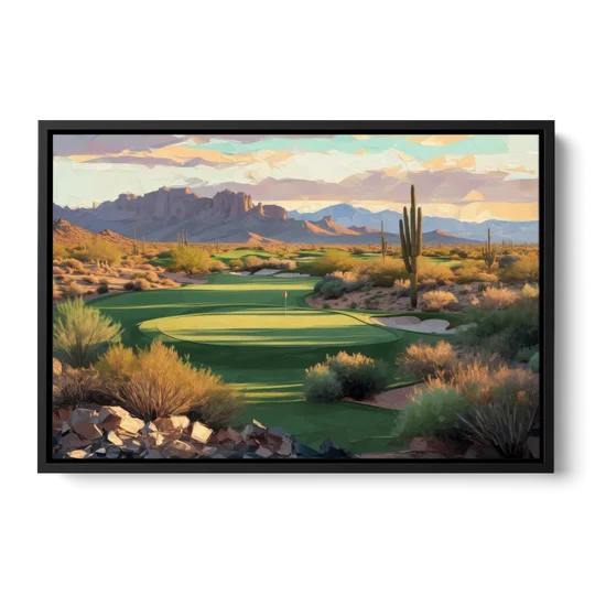 Scottsdale Golf Paradise - Black Framed Canvas Wall Art - Front