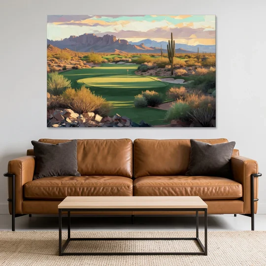 Scottsdale Golf Paradise - Canvas Wall Art - Sofa - 60x40