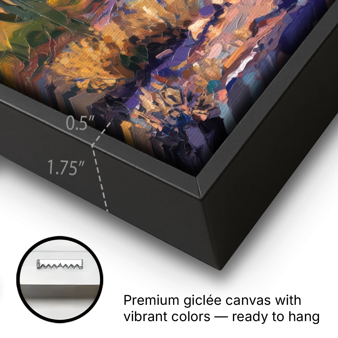 Scottsdale Mountain Views - Black Framed Canvas Wall Art - Gallery Wrap Corner