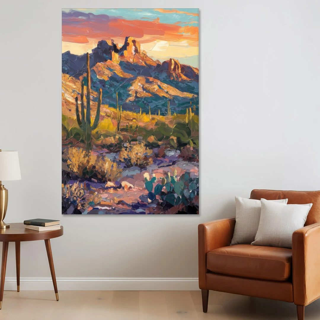 Scottsdale Mountain Views - Canvas Wall Art - Sofa - 40x60