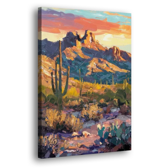 Scottsdale Mountain Views - Canvas Wall Art - Side