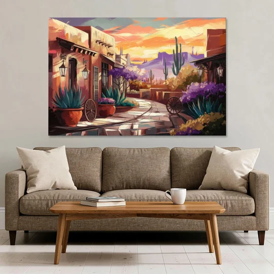 Scottsdale Old Town Charm - Canvas Wall Art - Sofa - 60x40