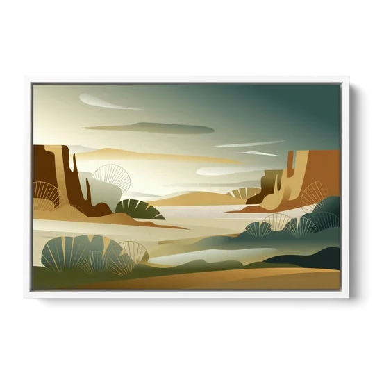Scottsdale Sonoran Serenity - White Framed Canvas Wall Art - Front