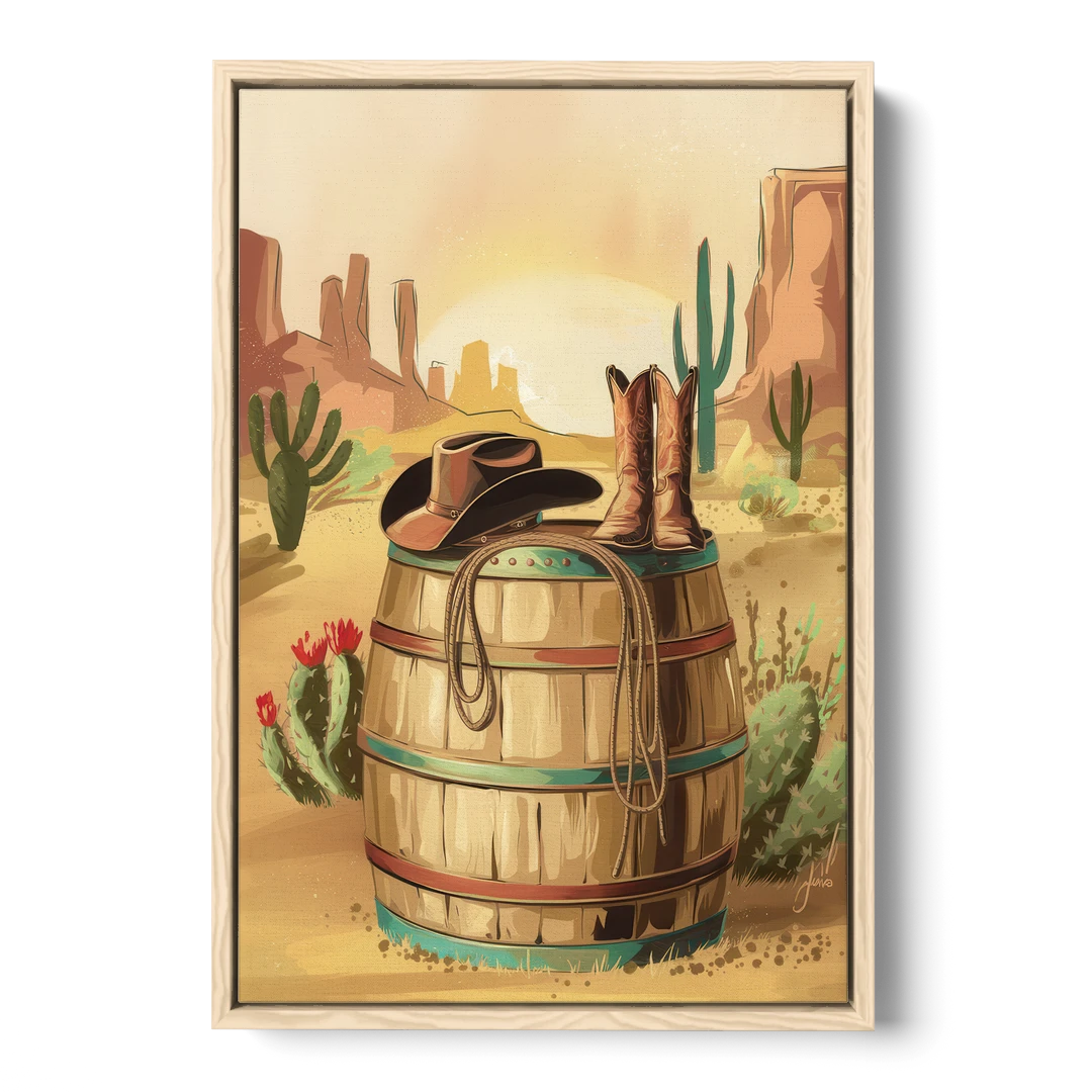 Scottsdale Western Heritage - Oak Framed Canvas Wall Art - Front