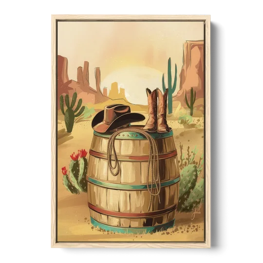 Scottsdale Western Heritage - Oak Framed Canvas Wall Art - Front