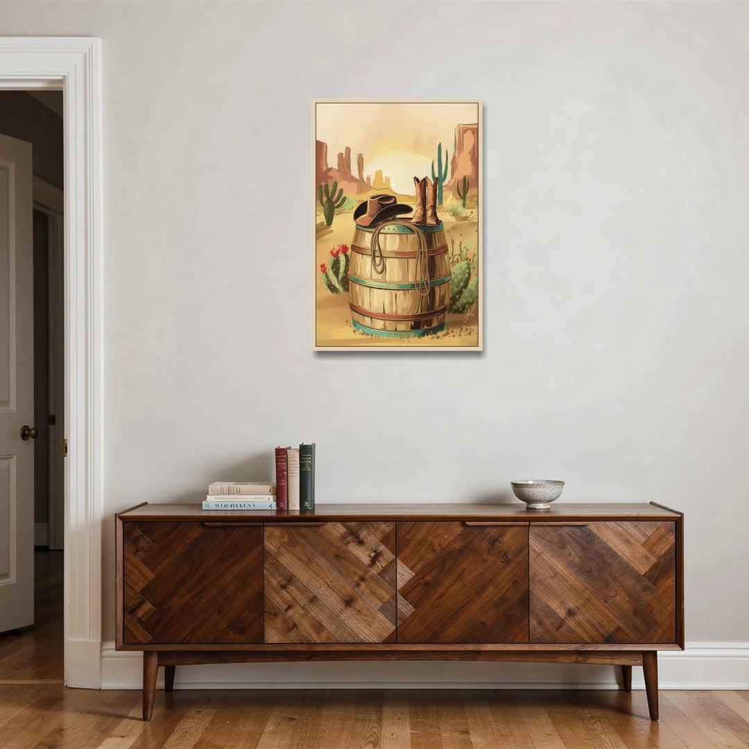 Scottsdale Western Heritage - Oak Framed Canvas Wall Art - Coffee Table - 24x36