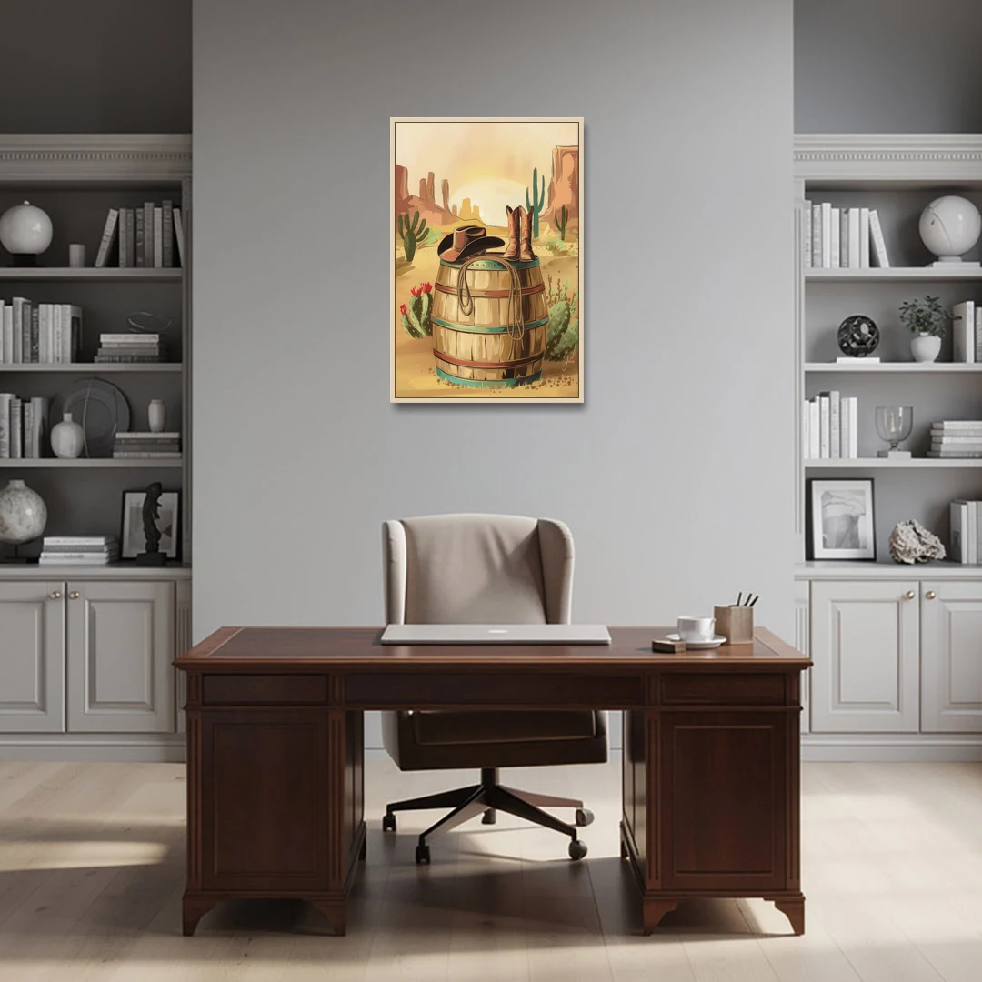 Scottsdale Western Heritage - Oak Framed Canvas Wall Art - Office - 24x36