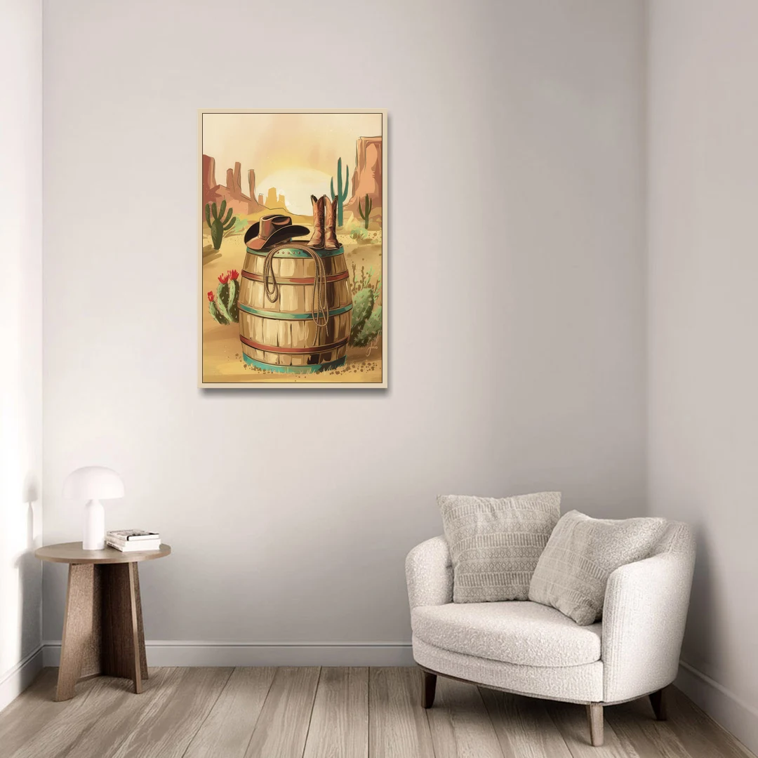 Scottsdale Western Heritage - Oak Framed Canvas Wall Art - Sofa - 24x36