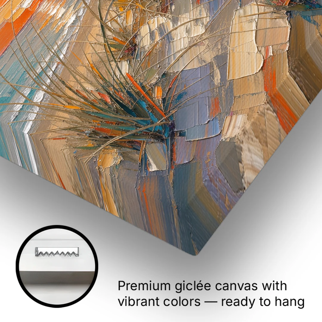 Sea Grass Painting at Golden Hour - Canvas Wall Art - Gallery Wrap Corner