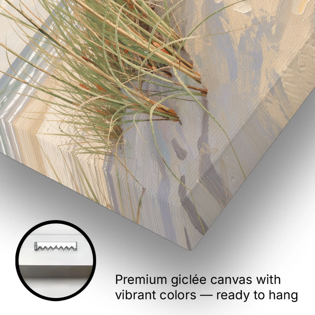 Sea Grass Wall Art with Golden Sea Oats - Canvas Wall Art - Gallery Wrap Corner