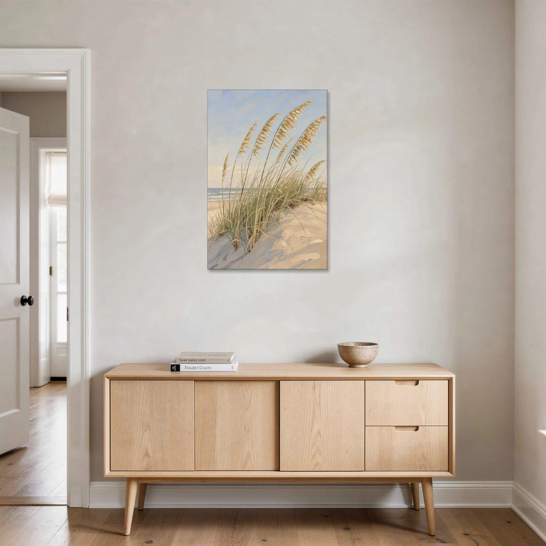 Sea Grass Wall Art with Golden Sea Oats - Canvas Wall Art - Coffee Table - 24x36