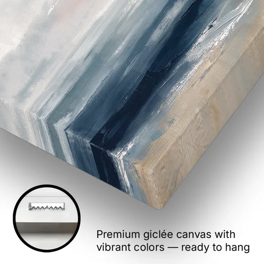 Seascape Painting of a Misty Dawn Horizon - Canvas Wall Art - Gallery Wrap Corner