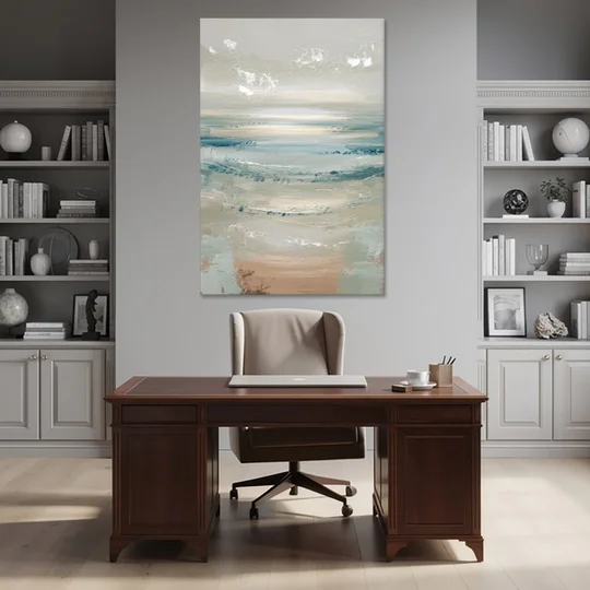 Seaside Blue Horizon - Canvas Wall Art - Office - 40x60