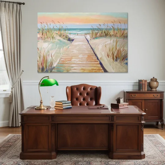 Seaside Boardwalk Dreams - Canvas Wall Art - Office - 60x40