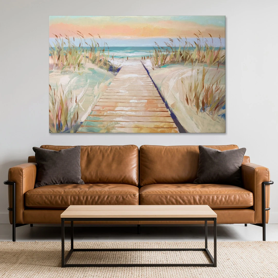 Seaside Boardwalk Dreams - Canvas Wall Art - Sofa - 60x40