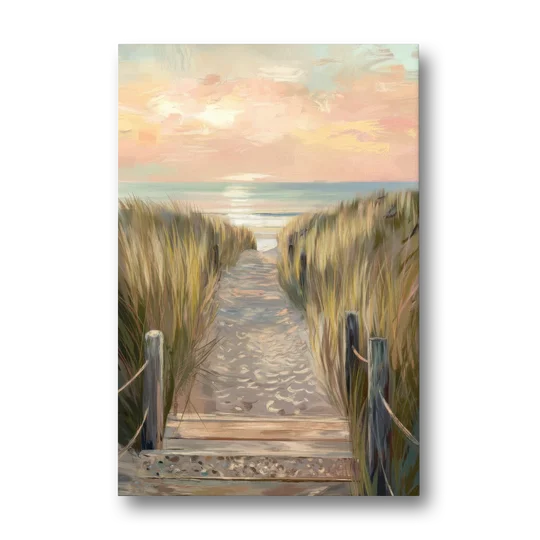 Seaside Coastal Path - Canvas Wall Art - Front