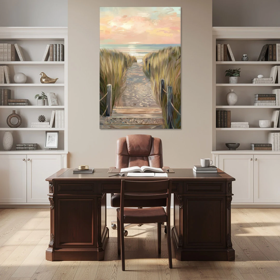 Seaside Coastal Path - Canvas Wall Art - Office - 40x60
