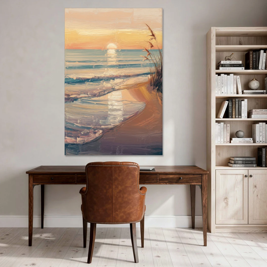 Seaside Coastal Sunrise - Canvas Wall Art - Office - 40x60