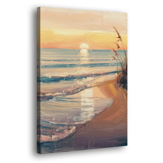 Seaside Coastal Sunrise - Canvas Wall Art - Side